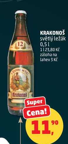 KRAKONOŠ světlý ležák, 0,5 l