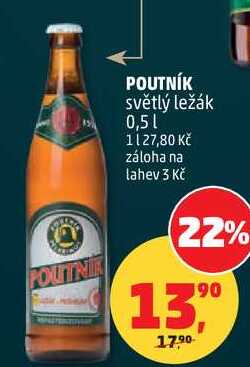 POUTNÍK světlý ležák, 0,5 l