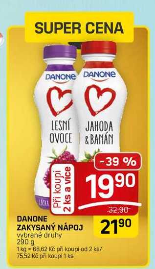 DANONE ZAKYSANÝ NÁPOJ vybrané druhy 290 g