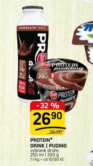 PROTEIN* DRINK | PUDING vybrané druhy 250 ml | 200 g 
