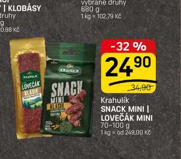 SNACK MINI | LOVEČÁK MINI 70-100 g