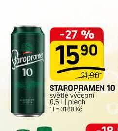 STAROPRAMEN 10 světlé výčepní 0,5 || plech