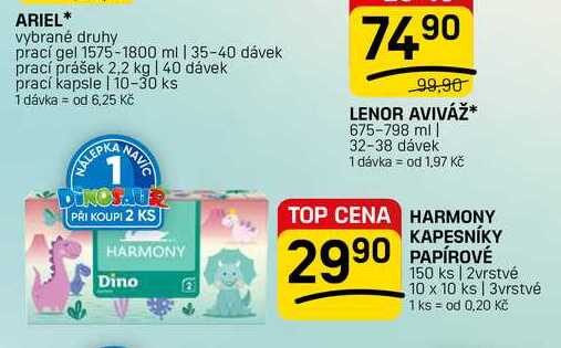 Harmony kapesníky papírové 150ks/2 vrstvé