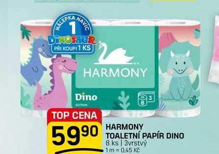 HARMONY TOALETNÍ PAPÍR DINO 8 ks | 3vrstvý