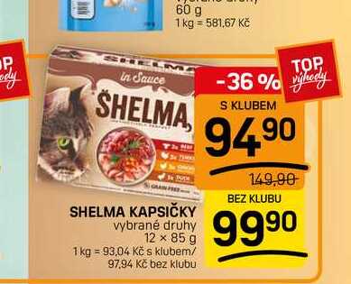 SHELMA KAPSIČKY vybrané druhy 12 x 85 g