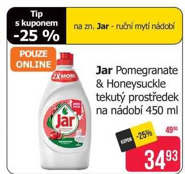 Jar Pomegranate & Honeysuckle tekutý prostředek na nádobí 450 ml