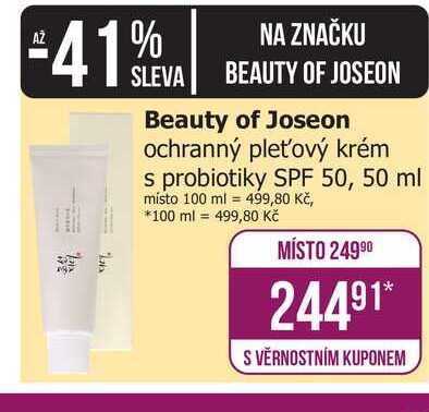 Beauty of Joseon ochranný pleťový krém s probiotiky SPF 50, 50 ml 