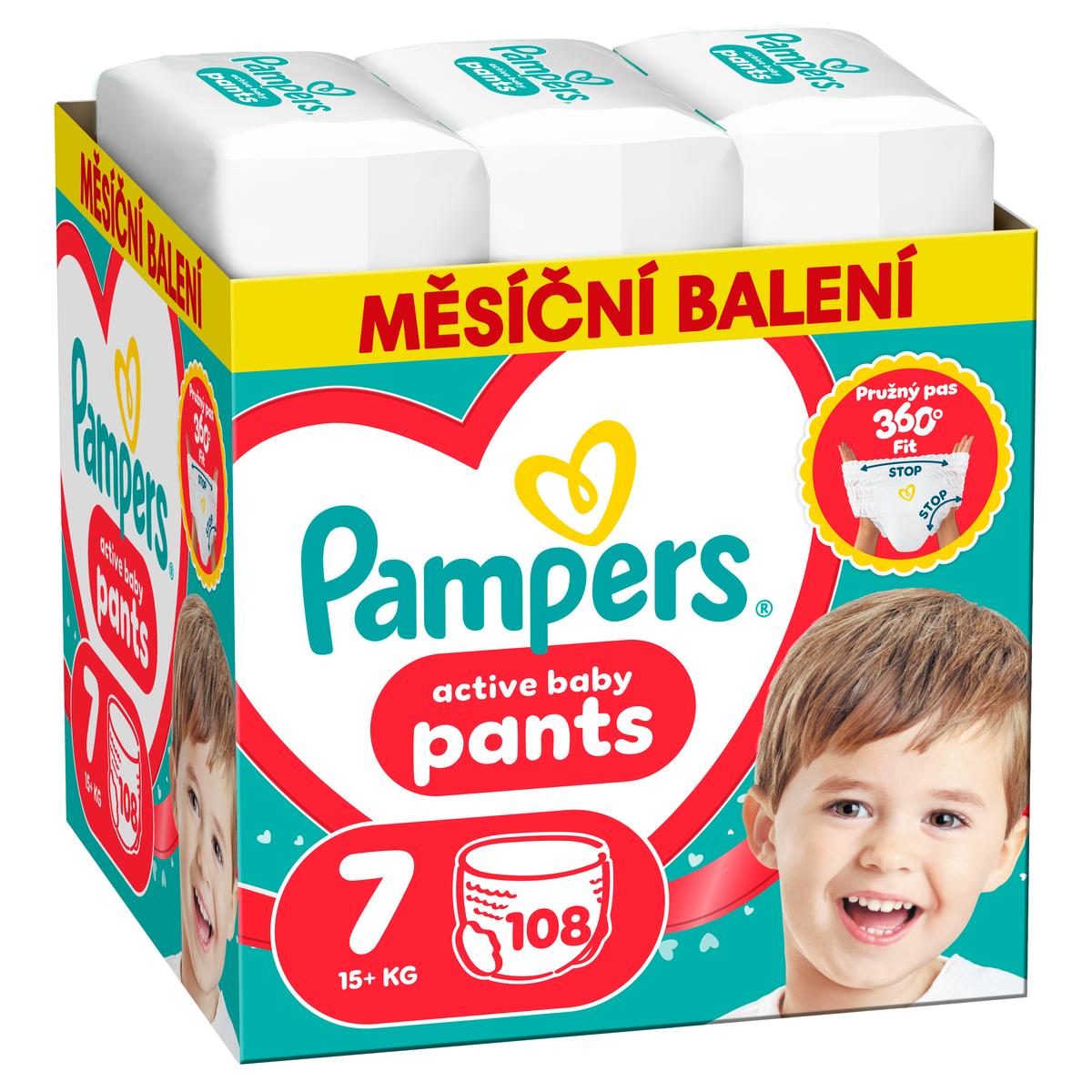 Pampers Active Baby Pants 7 plenkové kalhoty 15 kg+ 108 kusů