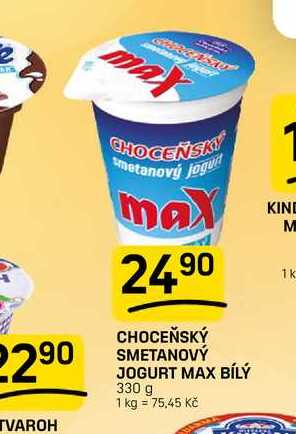 CHOCEŇSKÝ SMETANOVÝ JOGURT MAX BÍLÝ 330 g