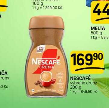 CREMA NESCAFÉ vybrané druhy 200 g