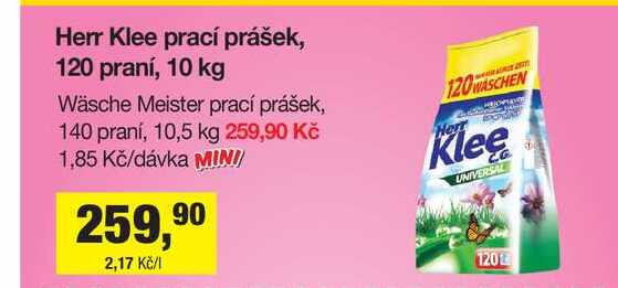 Herr Klee prací prášek, 120 praní, 10 kg