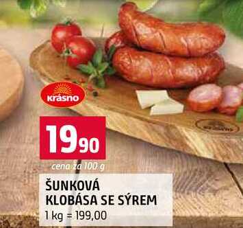 ŠUNKOVÁ KLOBÁSA SE SÝREM 1 kg