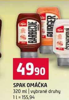 SPAK OMÁČKA 320 ml vybrané druhy