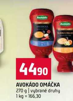 AVOKÁDO OMÁČKA 270 g vybrané druhy