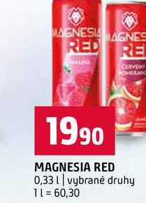 MAGNESIA RED 0,33l vybrané druhy