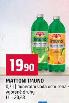 MATTONI IMUNO 0,7l minerální voda ochucená vybrané druhy 