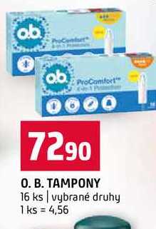 O. B. TAMPONY 16 ks vybrané druhy