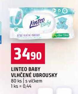 LINTEO BABY VLHČENÉ UBROUSKY 80 ks s víčkem 