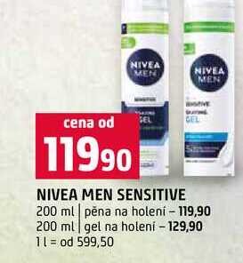 NIVEA MEN SENSITIVE CEL 200 ml pěna na holení 200 ml gel na holení