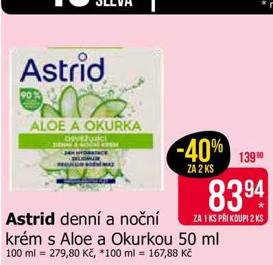 Astrid denní a noční krém s Aloe a Okurkou 50 ml 