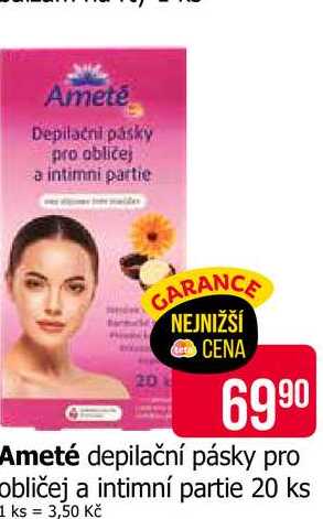 Ameté depilační pásky pro obličej a intimní partie 20 ks