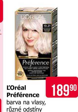 L'Oréal Préférence barva na vlasy, různé odstíny