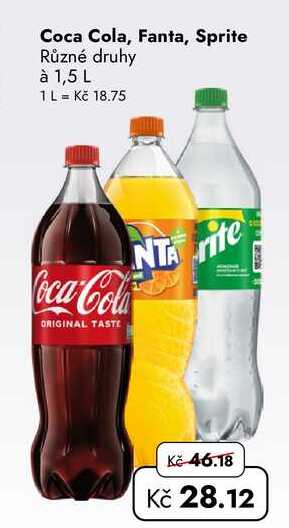 Coca Cola, Fanta, Sprite Různé druhy à 1,5 L 