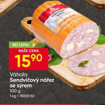 Váhala Sendvičový nářez se sýrem 100 g 