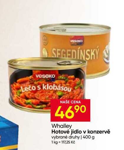 Whalley Hotové jídlo v konzervě vybrané druhy 400 g 