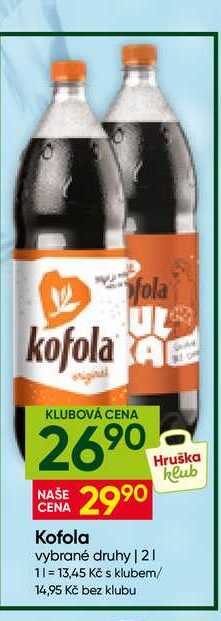 Kofola 2l, různé druhy 