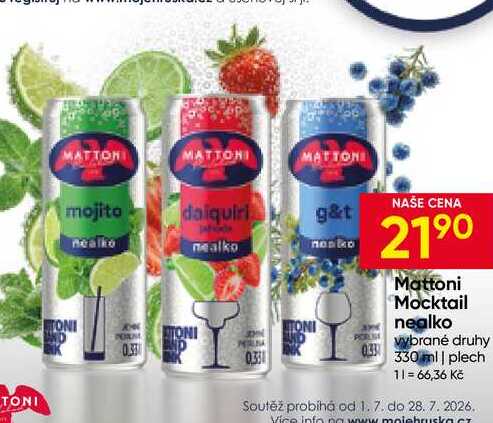Mattoni Mocktail nealko 330 ml plech 
