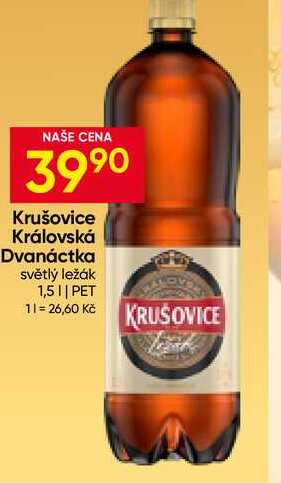 Krušovice Královská Dvanáctka světlý ležák 1,5 l 