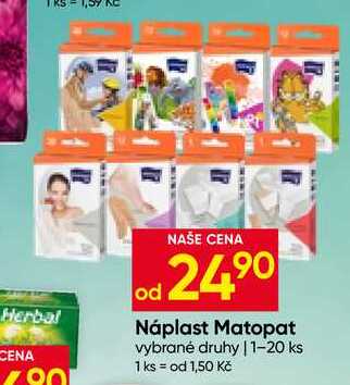 Náplast Matopat vybrané druhy 1-20 ks 