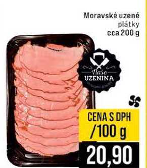 Moravské uzené plátky cca 200 g 100g