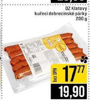 DZ Klatovy kuřecí debrecínské párky 200 g