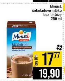 MinusL čokoládové mléko bez laktózy 250 ml