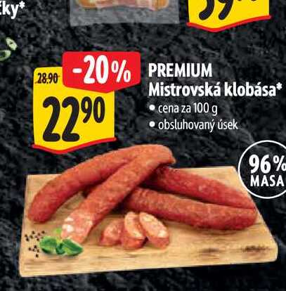   PREMIUM Mistrovská klobása 100 g