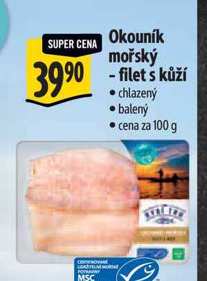  Okouník mořský filet s kůží  100 g