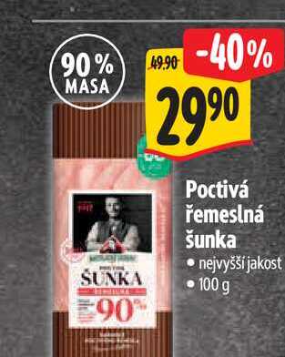   Poctivá řemeslná šunka 100 g 