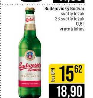 Budějovický Budvar světlý ležák 33 světlý ležák 0,5l