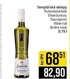 Templářské sklepy Rulandské bilé Chardonnay Sauvignon Hibernal Andre rosé 0,75l