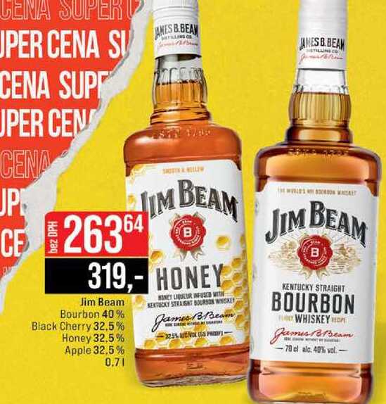 Jim Beam Bourbon 40% Black Cherry 32,5% Honey 32.5% Apple 32,5% 0.7l