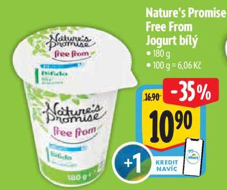 Nature's Promise Free From Jogurt bílý, 180 g 