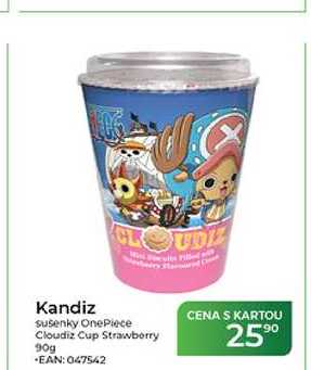 Kandiz sušenky OnePiece Cloudiz Cup Strawberry 90g