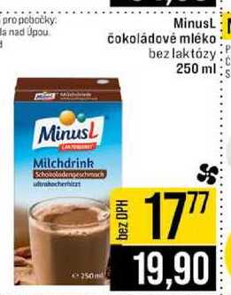 MinusL čokoládové mléko bez laktózy 250 ml