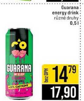 Guarana energy drink různé druhy 0,5l