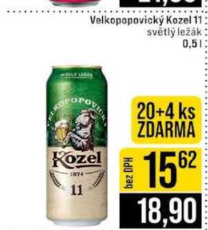 Velkopopovický Kozel 11 světlý ležák 0,5l