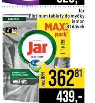 Jar Platinum tablety do myčky lemon MAX 8l dávek 