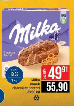 Milka nanuk chocolate pretzel 3x90 ml