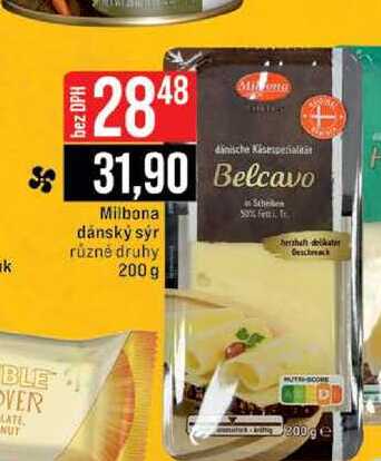 Milbona dánský sýr různé druhy 200g 